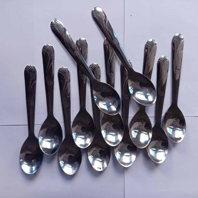 Picture of Nova Black Berry 12 pcs Stainless Steel Sugar Spoons Mini Tea Coffee Teaspoon-Silver