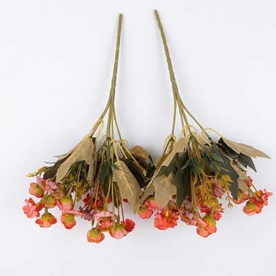 Picture of 2Pc Small Artificial Flower  stick Home Wedding Decor, Make Your Life be Full of Beautiful Vitality, Good Memories Light Champagne Pink-Pink
