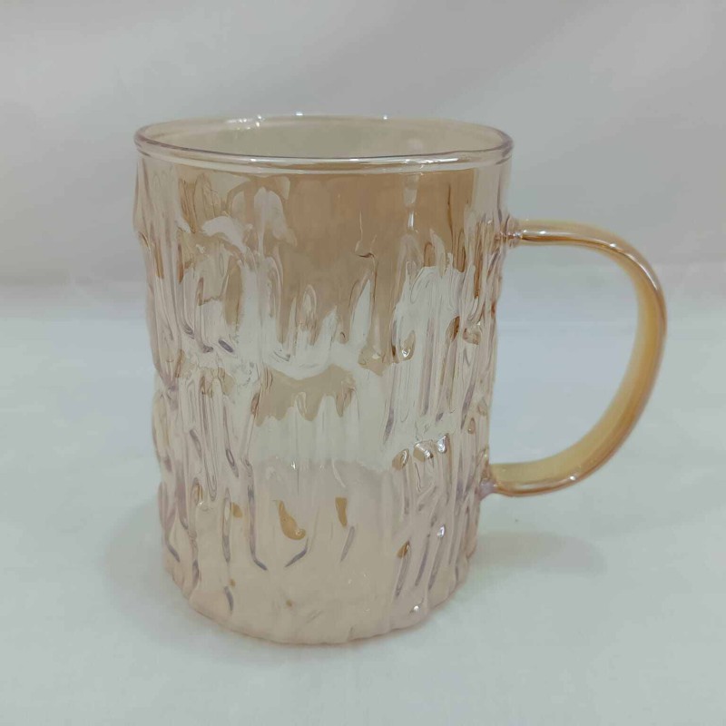 Picture of Hand made single wall glass tumblers coffee borosilicate glass coffee tea mug golden color-Gold
