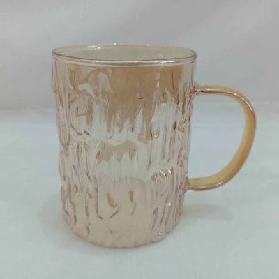 Picture of Hand made single wall glass tumblers coffee borosilicate glass coffee tea mug golden color-Gold