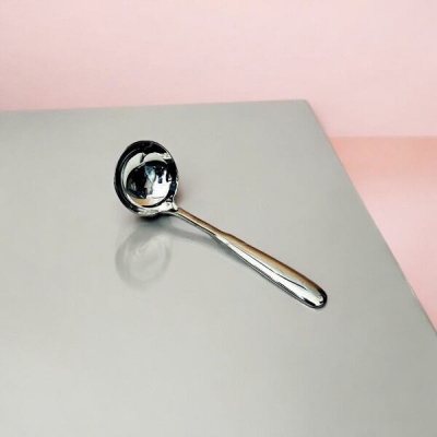 Picture of 7-Inch Soup/Dal Serving Spoon - Stainless Steel, Big Sup Design, Mirror Polish Finish - Perfect for Cooking and Serving - Durable Silver Utensil - 1 Piece-Silver
