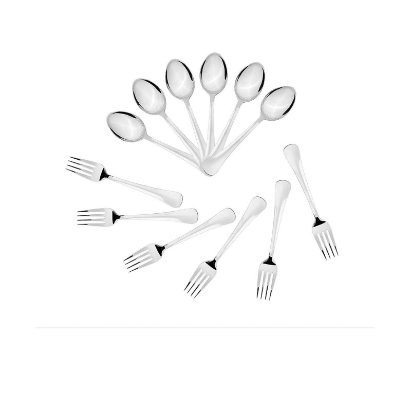 Picture of 12pcs Stainless Steel  Spoons Mini Coffee Teab & fork spoon 15cm-Silver