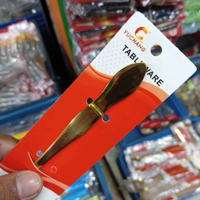 Picture of 1 pcs golden color long hundle pickle spoon silver color spoon carry design spoon golden color pickle spoon-Gold