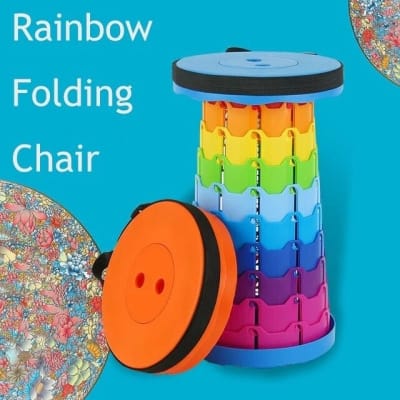 Picture of 1 pcs Portable Chair Adjustable Retractable Folding Stool Colorful with Storage Bag Easy Carrying Suitable for Fishing, Traveling, Hiking-Multicolor