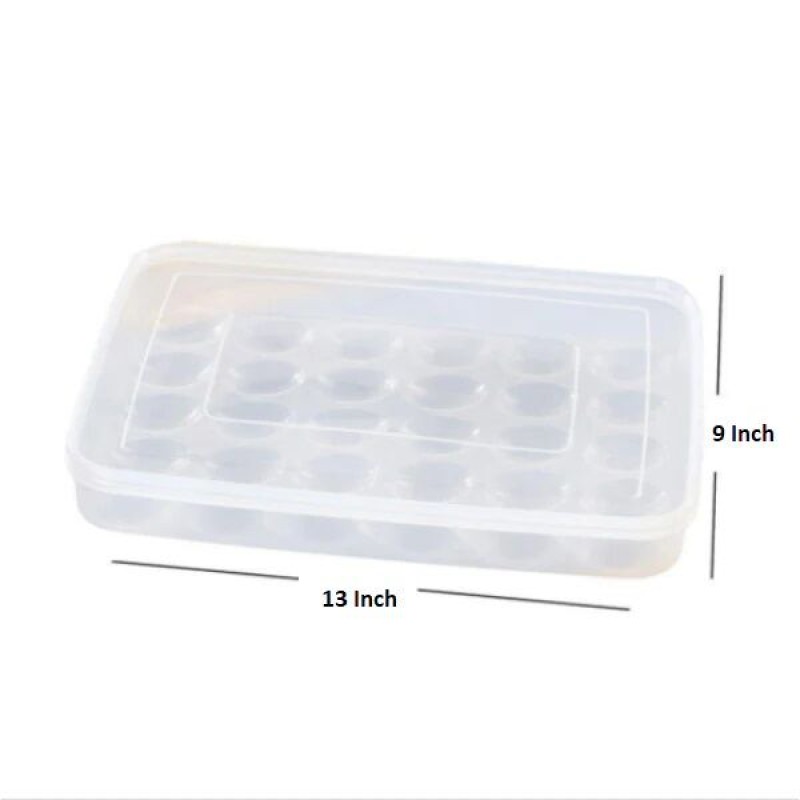 Picture of Egg box 34 Grids Egg Storage Box Large Capacity Hard Plastic Egg Case Organizer Holder Box Container Egg Dispenser for Refrigerator34 Grads Egg Box Basket Organizer Plastic Egg Food Container/dim box-White