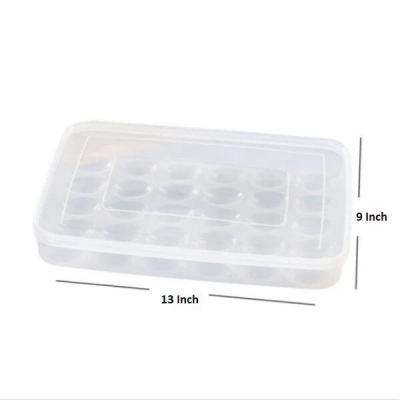 Picture of Egg box 34 Grids Egg Storage Box Large Capacity Hard Plastic Egg Case Organizer Holder Box Container Egg Dispenser for Refrigerator34 Grads Egg Box Basket Organizer Plastic Egg Food Container/dim box-White