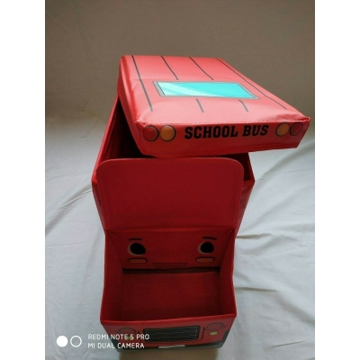 Picture of Toy Storage Ottoman Kids Toy Books play box Bedroom Stool Car Folding Chest Seat-Multicolor