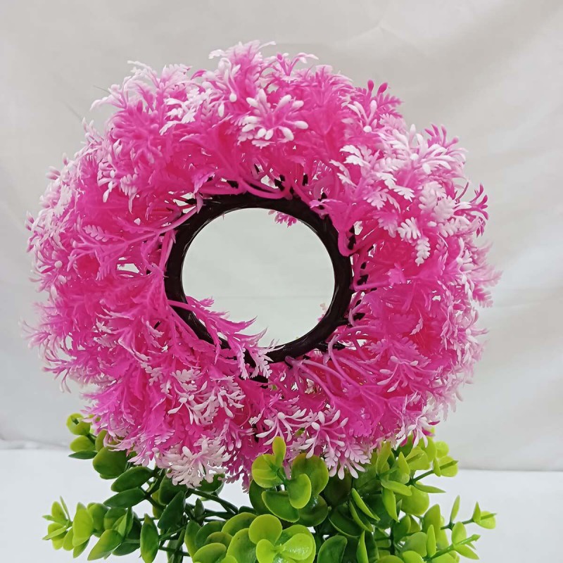 Picture of This 30cm Multicolor Round Shape Bonsai Plant is perfect for home, office, or restaurant decor. Made of durable plastic, ideal for living rooms, table corners, or balconies. Comes with vase. Quantity: 1 pcs.-Multicolor