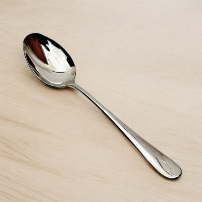 Picture of 10.2-Inch Stainless Steel Heavy Curry Serving Spoon - Mirror Polish Finish, Perfect for Cooking and Serving Curries - Durable Silver Utensil - 1 Piece-Silver