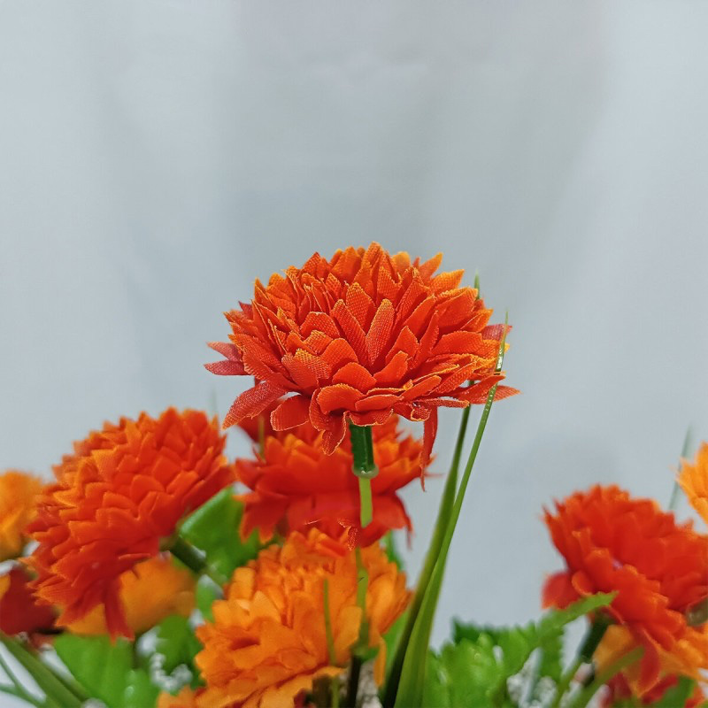 Picture of Multicolor 20-28 Heads color Home Decoration Color Beauty Silk Artificial Flowers stick Fake Flower Especial for Wedding and Festival Decoration red-yellow-Yellow