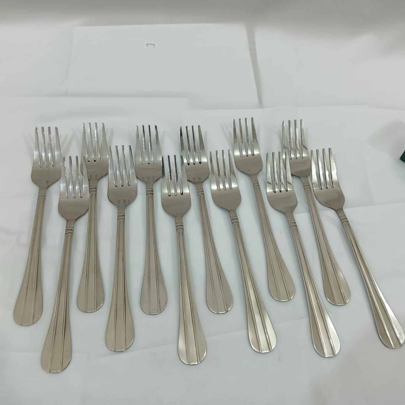 Picture of Lionel 6 pcs stainless steel Dessert fork spoon silver color best for tableware line design 19 cm long-Silver