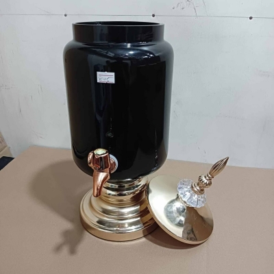 Picture of 7 Pcs Black Glass Juice Dispenser & Glass Set (Black) 1 pcs glass juice dispenser and 6 pcs glass set-Black