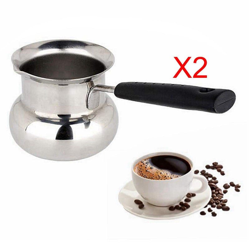 Picture of Turkish Coffee Decanter, Espresso Decanter, Stainless Steel, Turkish Milk Sauce Warmer Butter Melting Pot,,-Silver