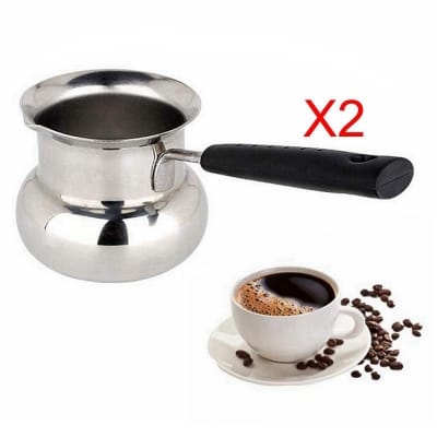 Picture of Turkish Coffee Decanter, Espresso Decanter, Stainless Steel, Turkish Milk Sauce Warmer Butter Melting Pot,,-Silver