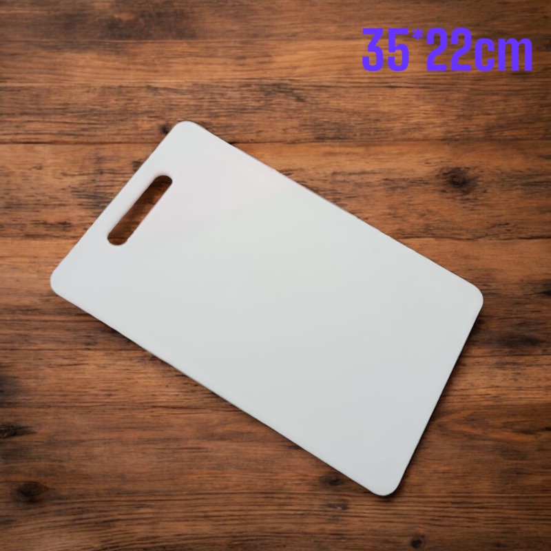 Picture of Professional White Plastic Cutting Board - 1-Piece - 35x22cm Rectangular - Antibacterial & Reliable Tool for Food Prep-White