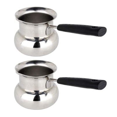 Picture of Turkish Coffee Decanter, Espresso Decanter, Stainless Steel, Turkish Milk Sauce Warmer Butter Melting Pot,,-Silver
