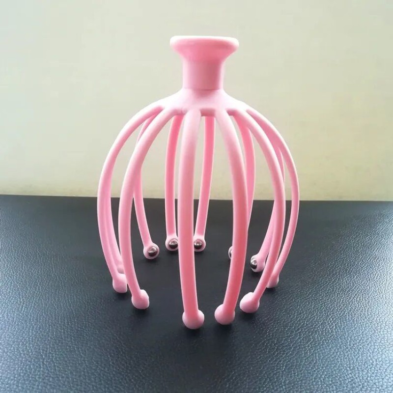 Picture of 1 pcs Portable Manual Blood Circulatory Silicone Scalp Octopus Head Massager vibrator-Multicolor