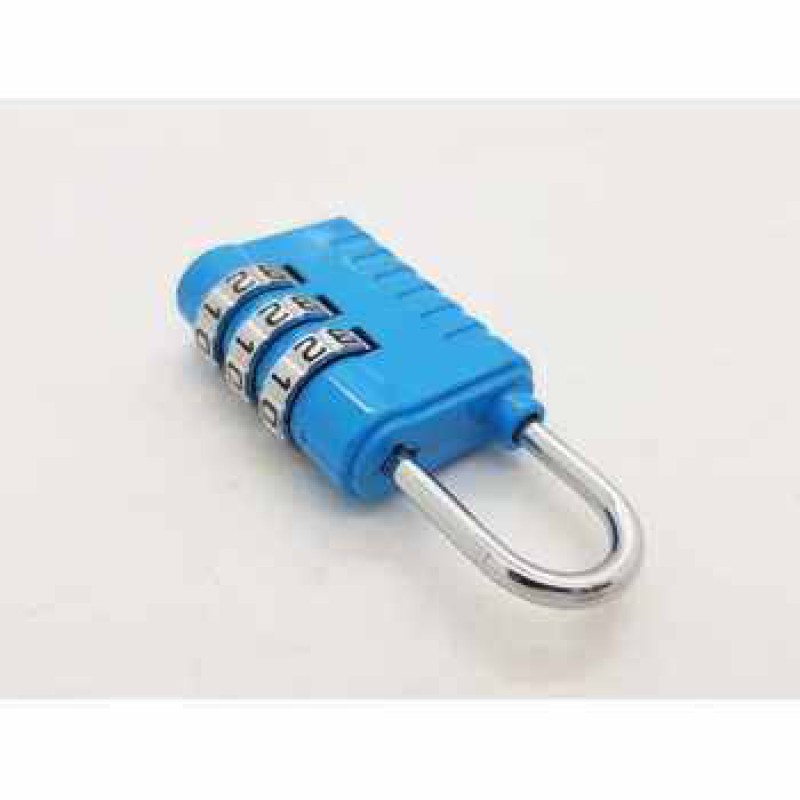 Picture of 3-Digit Number Combination Anti-Theft Zinc Alloy Lock-Resettable PIN Number Padlock for Door,Luggage, Suitcase-Polished Finishing-Multicolor