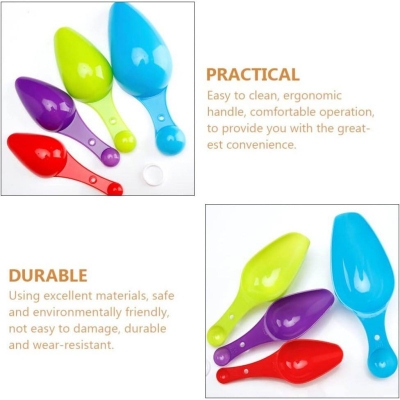 Picture of "Accurate Baking with 4-Piece Measuring Spoon Set - Multi-Color Plastic Spoons with Small Pet Design - 1 Set"-Multicolor