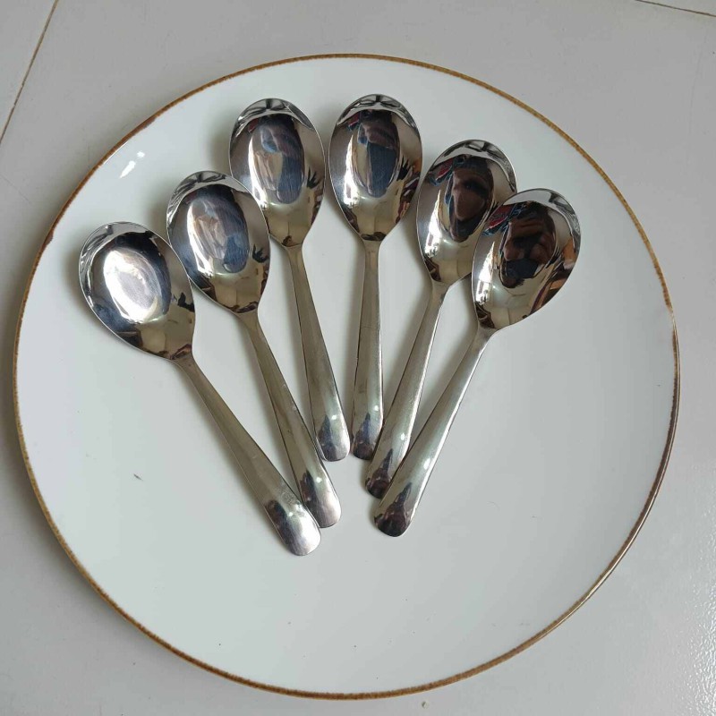 Picture of Lionel 6 pcs set Sup Spoon Lionel Thai Chinese Stainless Steel Soup Spoons 16 cm Long Big Size-Silver
