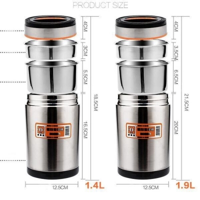 Picture of 1 pcs Multifunctional Stainless Steel Heat Preservation Portable Pot lunch box-Silver