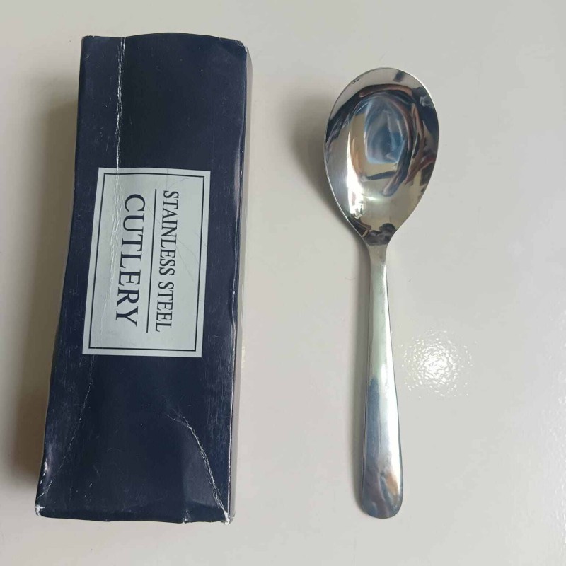 Picture of Lionel 2 pcs set Sup Spoon Lionel Thai Chinese Stainless Steel Soup Spoons 16 cm Long Big Size-Silver