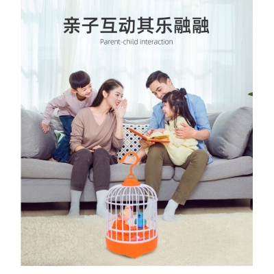 Picture of Sound Control Singing Bird Toy Simulation Bird Cage Creative Kid Electronic Toy-Blue