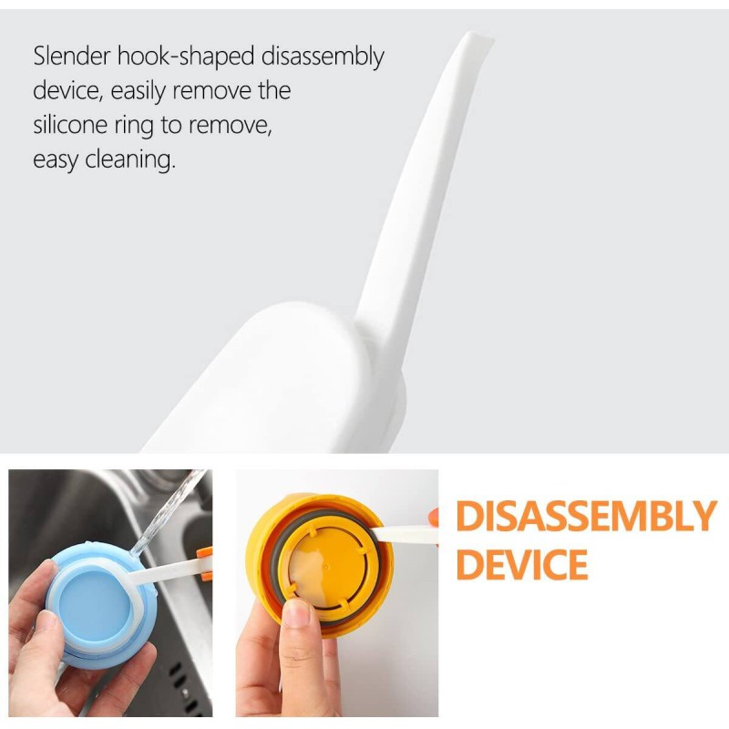 Picture of Beauty Nymph 3 in 1 Bottle Cap Detail Brush Multipurpose Bottle Gap Cleaner Brush for Insulation Cup Cover Groove Gap Deep Detail Cleaning Brushes Tool (White)-White