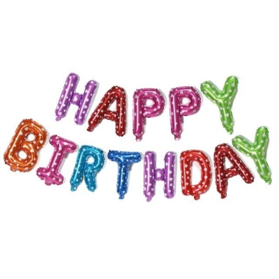Picture of 13pcs Happy Birthday Decoration Balloons Multicolor Letter Foil Ballons Birthday Party Decorations Globos Anniversaire Balony-Multicolor