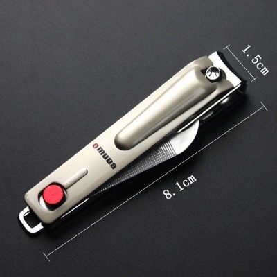 Picture of Big size 1PC Stainless Steel Nail Clippers With Anti-splash Cover Professional Pedicure Nail Care Trimmer Tool Toenail Cutters Manicure-Silver