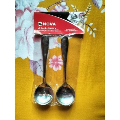 Picture of 6 pcs nova small Size Stainless Steel  Soup Spoon Set of 6 Pieces, Soup Spoon, Cereal Spoon, Soba Spoon, Bouillon Spoon - kitchen accessories-Silver