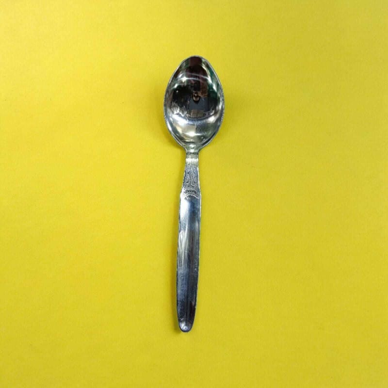Picture of 1 pcs Square Shape 22cm Stainless Steel Table Spoon, Silver Serving Kitchen Tool-Silver