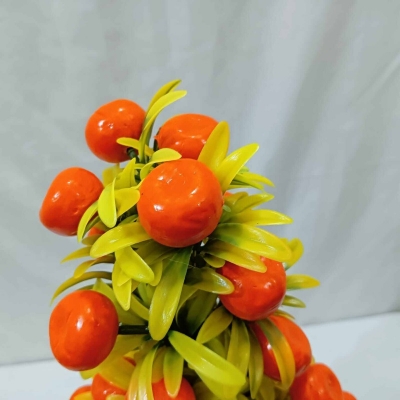 Picture of Fake Orange Plant: Artificial Orange Tree Mini Potted Plant for Home, Kitchen, Wedding, and Party Decoration (1)-Multicolor