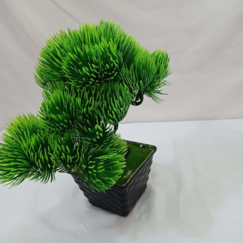 Picture of Realistic 24*30cm Artificial Pine Bonsai Tree - Green Plastic Plant for Home & Garden Decor-Multicolor