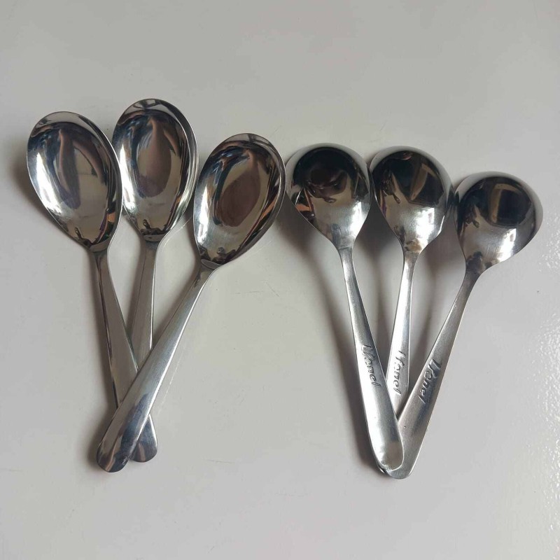 Picture of 12 pcs set Lionel Sup Spoon Lionel Thai Chinese Stainless Steel Soup Spoons 14.5  cm Long-Silver