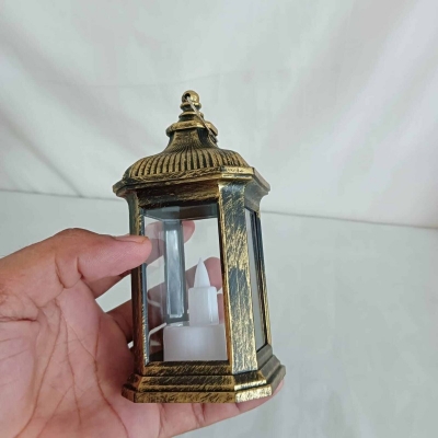 Picture of "14cm Battery Operated Christmas Lantern - Multi-Color Lighted Wind Lamp | Ideal for Ramadan Kareem and Home Decor"-Multicolor