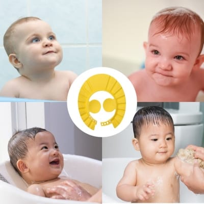 Picture of 1 pcs Adjustable Baby Shower Cap Newborn Hair Washing Cap Kids Hearing Protection Children Safe Shampoo Shield Bathing Head Cover-Multicolor