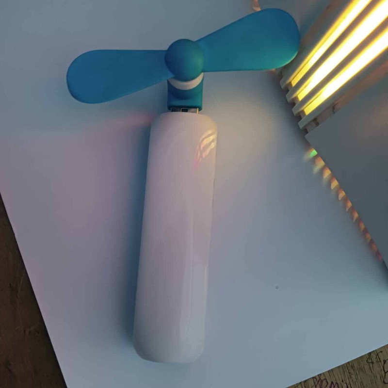 Picture of 1000mah power Bank and USB Fan for summer  best otg fan with power Bank mini otg Usb fan micro usb fan-Multicolor