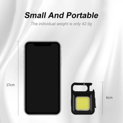 Picture of Progressive - Small Portable Work Light 500 Lumens 30 LED Keychain Flashlight COB Pocket Mini - Sports & Outdoors - Modern and Trendy-Black