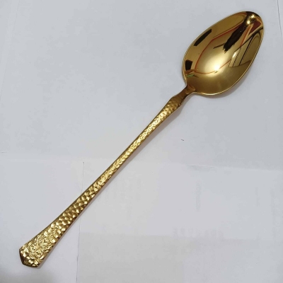 Picture of AYD 6 pcs premium quality Big Size Table spoon 20 cm long Table spoon Golden spoon , Best tableware Table Spoon (6 pcs set Table Spoon) Design-2-Gold