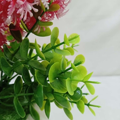 Picture of Brighten up your home or restaurant with this 30cm Multicolor Round Shape Bonsai Plant. Ideal for living rooms, table corners, or balconies, made of durable plastic. Includes vase. Quantity: 1 pcs.-Multicolor