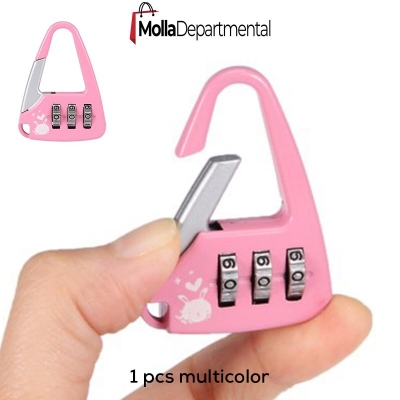 Picture of Premium Quality - 3 Digit Combination Padlock, 3.5mm Shackle, Zinc Alloy Padlock Pink - Modern - Choice Expression - Understated Sophistication-Pink