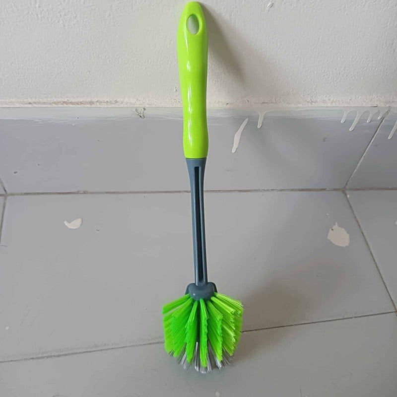 Picture of 1 pcs Kitchen Diffusion Type Scrub Brush for Cleaning Dishes Pots Pan Sink and Bathroom with Comfortable Long Handle-Multicolor