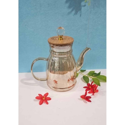 Picture of golden color Cold Kettle Hot and Cold Water Jug Cup Transparent Heat-resistant Pitcher  Juice Water Pot-Gold