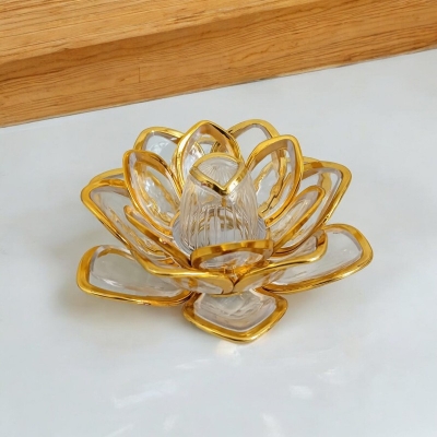 Picture of "Crystal Flower Shape LED Candle Light - 10x10cm Multi-Color ABS Plastic for Ramadan Table, Wedding, and Party Decor | Battery-Powered Light for Room"-Multicolor