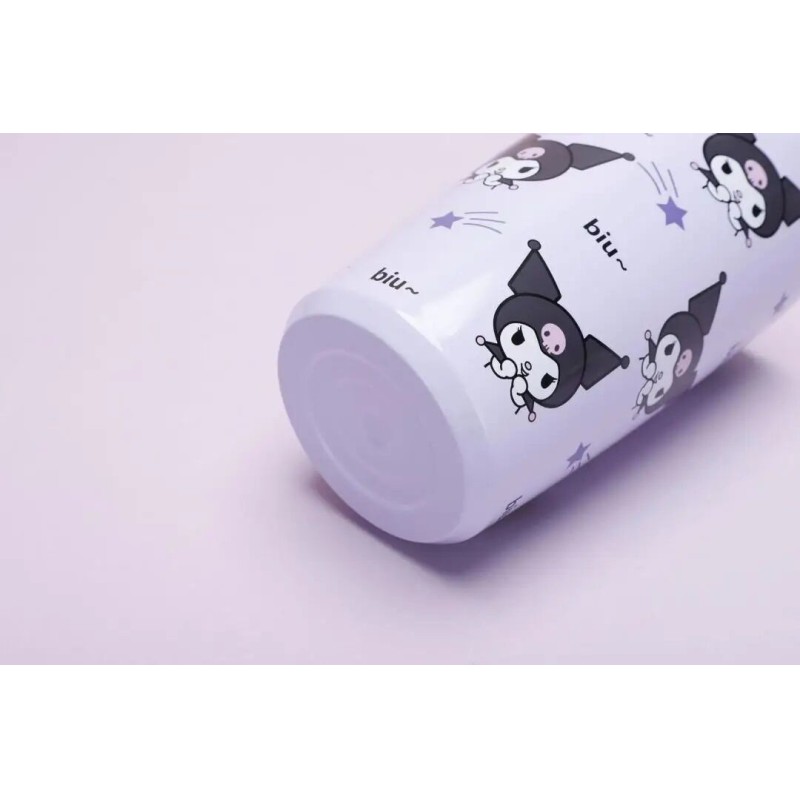 Picture of Sanrio Kawaii Sippy Cup Anime Figure Hello Kitty Good Looking Doll 450Ml Straight Drink Insulation Cooler Car Girls Cup with stainless steel straw-Purple