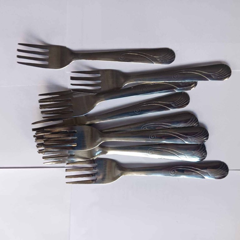 Picture of Nova Black Berry 12 pcs Stainless Steel sweet Spoons Mini fork Coffee Forkspoon-Silver