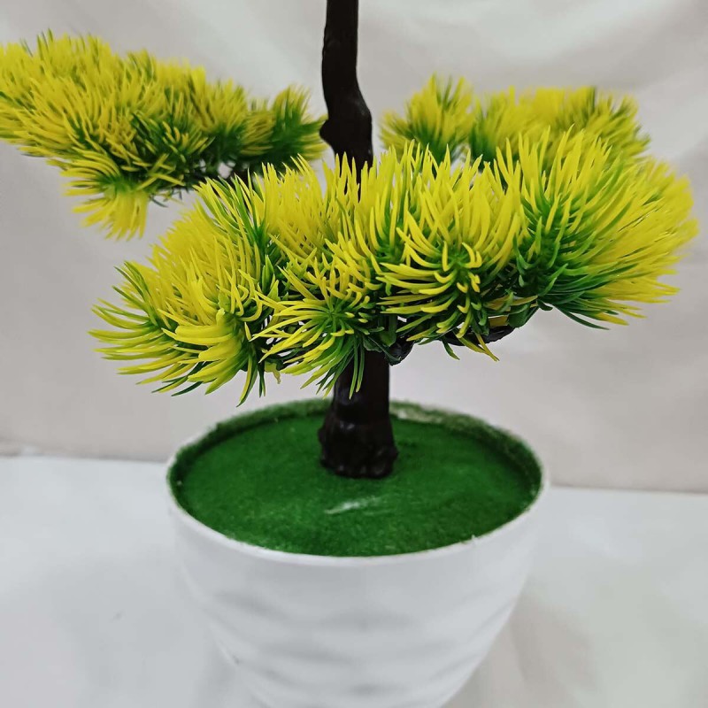 Picture of 7-Head Artificial Pine Tree Bonsai, 43*24cm Plastic Plant - Home, Living Room, Garden, Office, Shop, Restaurant Decor-Multicolor