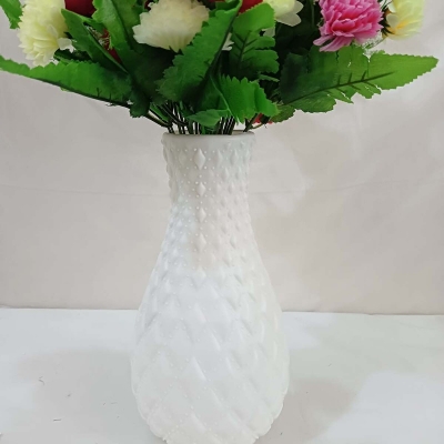 Picture of 2-Piece Multicolor Silk Flower Sticks - 40-50 Heads, 40cm Long with Vase - Plastic and Fabric - Ideal for Home, Restaurant, Wedding-Multicolor