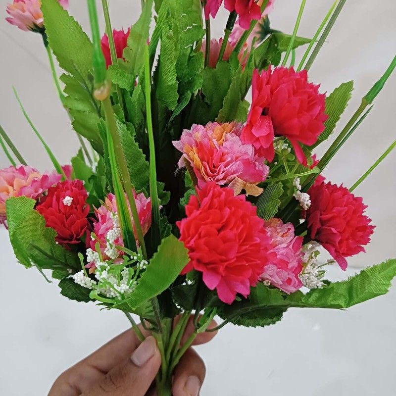 Picture of 20-28 Heads Multicolor Flowers Stick - Artificial Silk, 40cm Long for Wedding and Festival Decoration-Multicolor